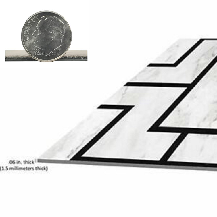 Ben and Jonah Simple Elegance 12" x 12" Self Adhesive Vinyl Floor Tile Rectangle Mace 20